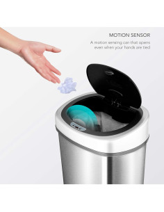 Basurero Automático Infrarrojo NINESTARS DZT-42-9 42L Acero Inoxidable 2