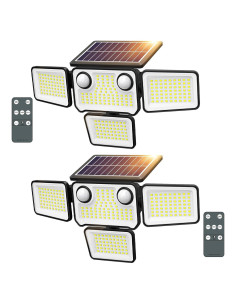 Luces Solares Exteriores SZPOWER 4500LM 4 Cabezas con Sensor