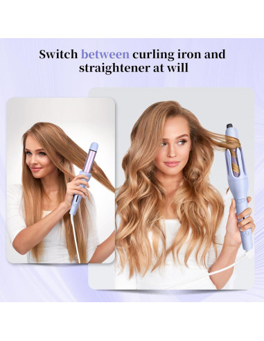 Plancha de Rizar y Alisar 2-en-1 GREEN BREATH 32mm Púrpura