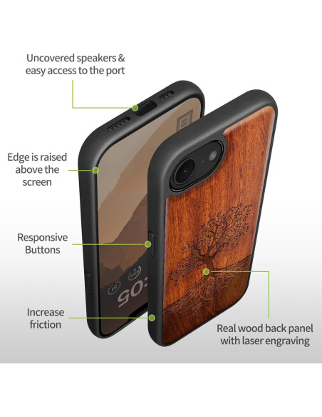 Funda de Madera Magnética Carveit para iPhone 16e - Yin Yang Funda de Madera Magnética Carveit para iPhone 16e - Yin Yang