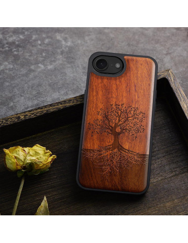 Funda de Madera Magnética Carveit para iPhone 16e - Yin Yang