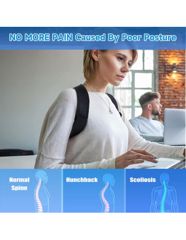 Corrector de Postura Abismat Ajustable para Espalda y Hombros Negro M