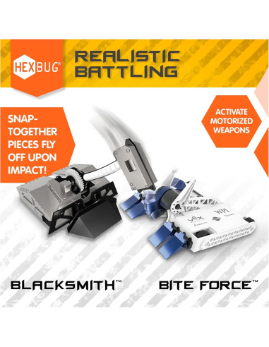 HEXBUG BattleBots Arena Bite Force y Blacksmith - Juguete RC