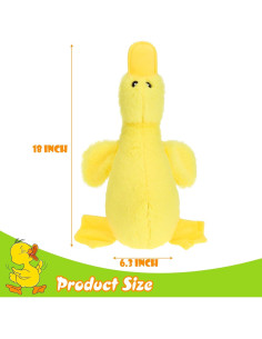 Juguete de Perro de Peluche Squeaky Pato EXPAWLORER Amarillo Grande 2