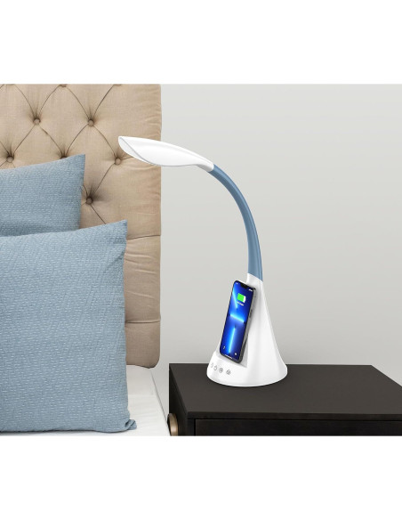Lámpara de Escritorio LED DomIQ SWAN1 con Cargador Inalámbrico