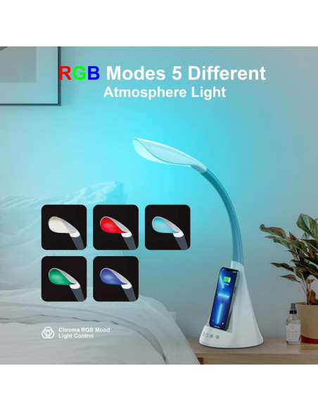 Lámpara de Escritorio LED DomIQ SWAN1 con Cargador Inalámbrico