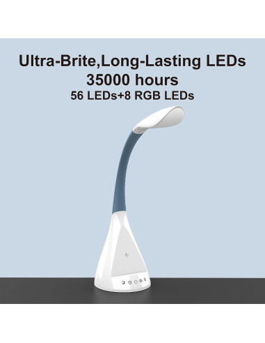 Lámpara de Escritorio LED DomIQ SWAN1 con Cargador Inalámbrico