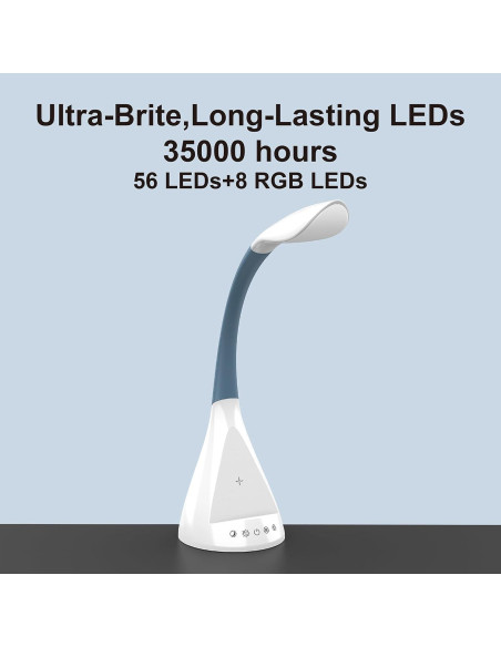 Lámpara de Escritorio LED DomIQ SWAN1 con Cargador Inalámbrico