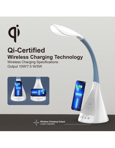 Lámpara de Escritorio LED DomIQ SWAN1 con Cargador Inalámbrico