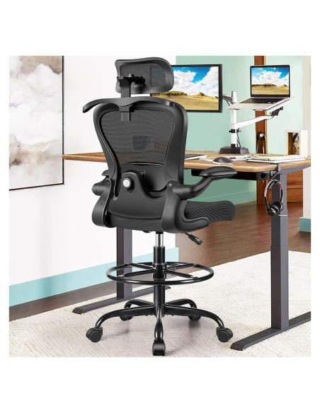 Silla Ergonómica de Dibujo AtHope AH2402-HYZ Negra Ajustable