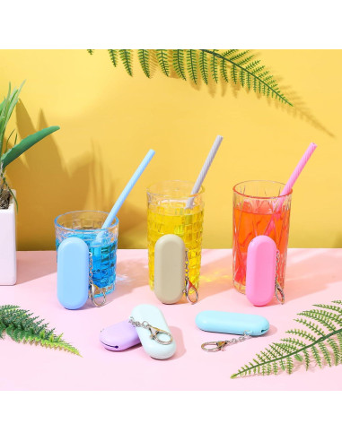 18 Pajitas de Silicona Reutilizables Mekueeex con Estuche