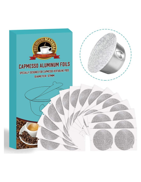 Tapas de Aluminio Reutilizables CAPMESSO para Cápsulas Vertuoline - 100pcs 57mm