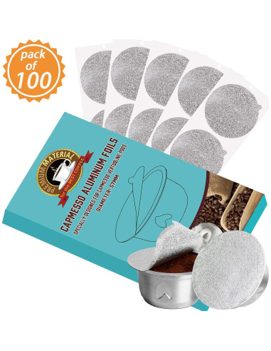 Tapas de Aluminio Reutilizables CAPMESSO para Cápsulas Vertuoline - 100pcs 57mm