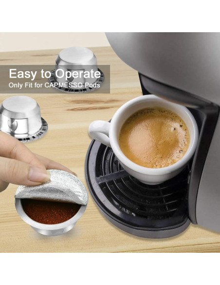 Tapas de Aluminio Reutilizables CAPMESSO para Cápsulas Vertuoline - 100pcs 57mm