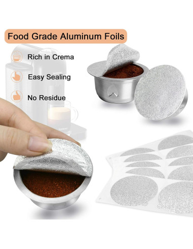 Tapas de Aluminio Reutilizables CAPMESSO para Cápsulas Vertuoline - 100pcs 57mm