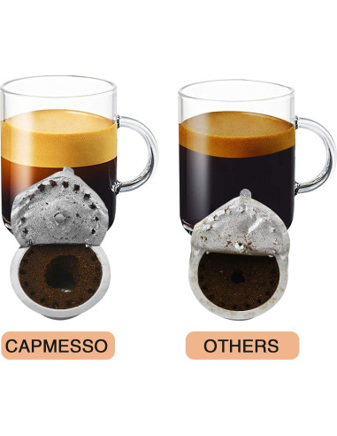 Tapas de Aluminio Reutilizables CAPMESSO para Cápsulas Vertuoline - 100pcs 57mm