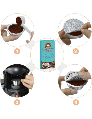 Tapas de Aluminio Reutilizables CAPMESSO para Cápsulas Vertuoline - 100pcs 57mm