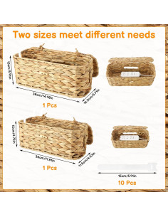 Organizador de Cables Ovveroche - 2 Cajas de Mimbre con Tapa 2