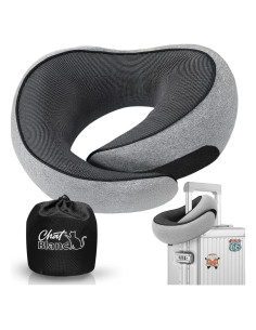 Almohada de Viaje CHAT BLANC Sky Lom Espuma con Memoria Gris