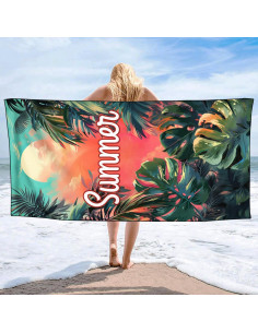 Toalla de Playa OHTMTHO XL Tropical 91.44x182.88cm Microfibra 2