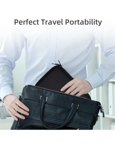 Organizador Electrónico de Viaje Doble Capa Negro con Sujetacables