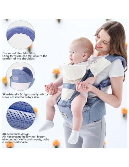 Portabebés Multifuncional Bellababy Azul Ergonómico M