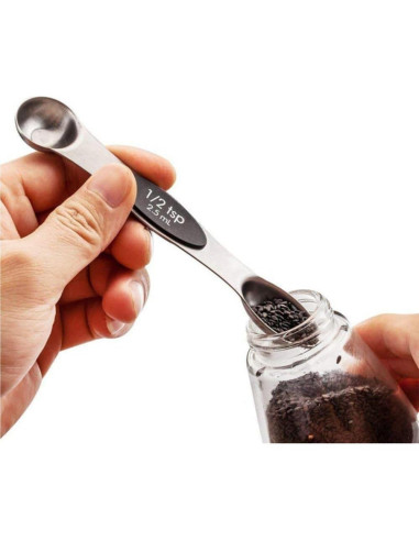 Juego de 8 Cucharas Medidoras Magnéticas Acero Inoxidable