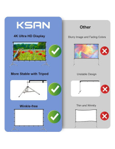 Pantalla de Proyector Portátil KSAN 120" con Soporte Plegable 2