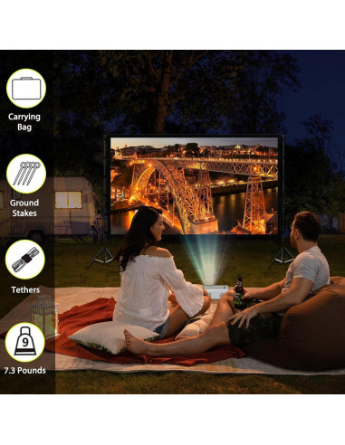 Pantalla de Proyector Portátil KSAN 120" con Soporte Plegable