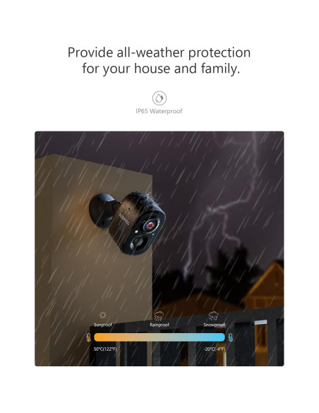 Cámara de Seguridad Inalámbrica 2.5K KEEPYOO con Batería Cámara de Seguridad Inalámbrica 2.5K KEEPYOO con Batería