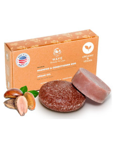 Juego de Champú y Acondicionador en Barra Wave - Vegano y Sin Sulfatos - Hidratación Intensa para Todo Tipo de Cabello