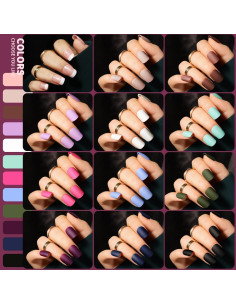 Kit de Uñas Falsas Cortas Teenitor 360 Piezas Mate y Brillo 2