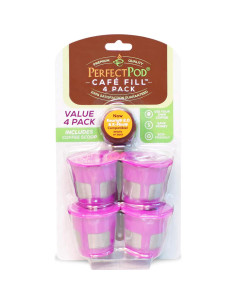 Cafés Fill 4-Pack Filtros Reutilizables Perfect Pod para Keurig 2