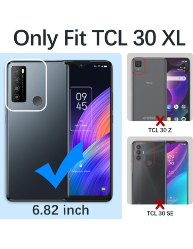 Funda KuDiNi para TCL 30 XL Oro Rosa con Soporte y Brillo