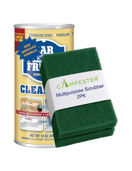 Paquete de Limpiador en Polvo Campester 340 g y Estropajos Paquete de Limpiador en Polvo Campester 340 g y Estropajos