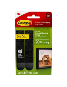 Cintas para Colgar Cuadros Pesadas Command XL 9 kg 8 Pares Negras