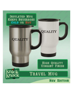 Taza de viaje de acero inoxidable Knick Knack 396.9 ml plateada 2