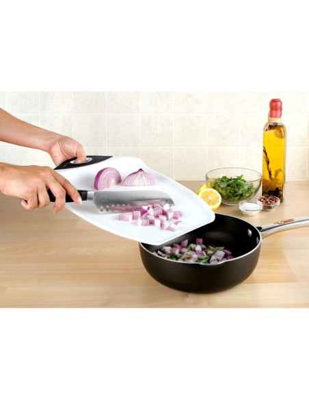 Tabla de Cortar Dexas Chop and Scoop 33x24 cm Blanca