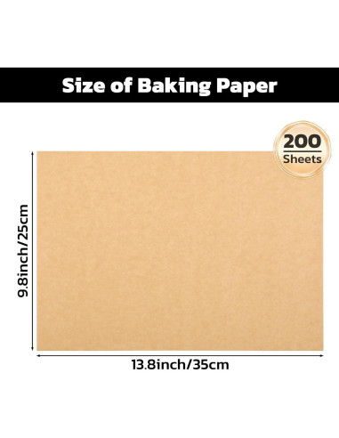 Hojas de Papel Pergamino Beasea 200pcs 25x35cm Antiadherentes
