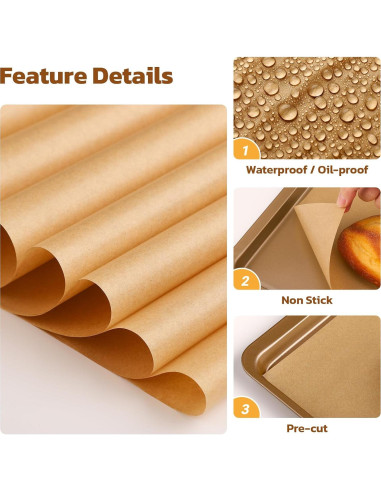 Hojas de Papel Pergamino Beasea 200pcs 25x35cm Antiadherentes