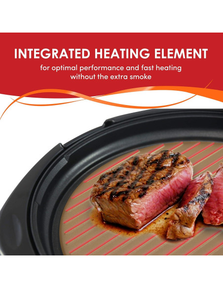 Parrilla Eléctrica Interior Elite Gourmet EMG-980BSC 14" Antiadherente
