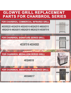 Placas de Emisor Charbroil GLOWYE 17x20.5 cm Paquete de 3 2