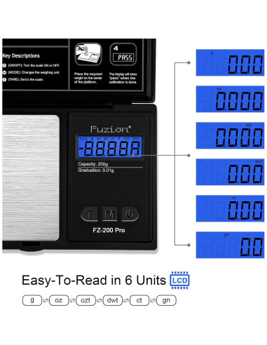 Báscula Digital de Precisión Fuzion 200g con Calibración