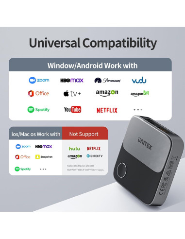 Adaptador Dongle Inalámbrico HDMI Unitek R36 4K 60Hz