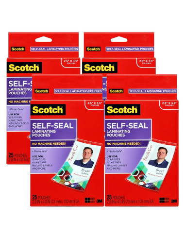 Paquete de Laminado Autoadhesivo Scotch 4x100 Identificaciones