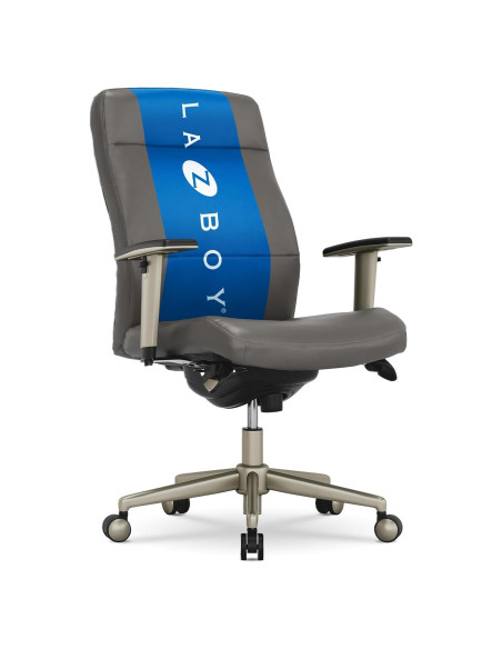 Silla Ejecutiva Ergonómica La-Z-Boy Baylor Cuero Sintético Gris
