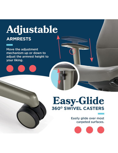 Silla Ejecutiva Ergonómica La-Z-Boy Baylor Cuero Sintético Gris