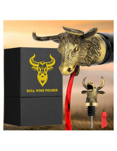 Vertedor y Tapón de Vino LULLEA Cabeza de Toro 2 en 1
