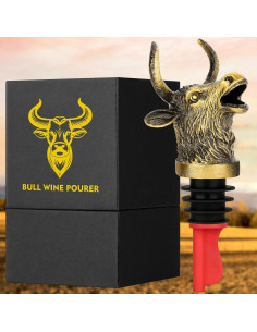 Vertedor y Tapón de Vino LULLEA Cabeza de Toro 2 en 1 2