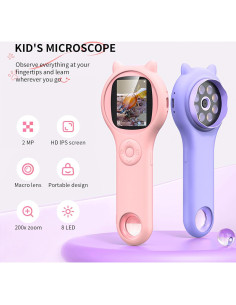 Lupa para Niños Ashfly 2" HD 200x con Luz LED Morado 2